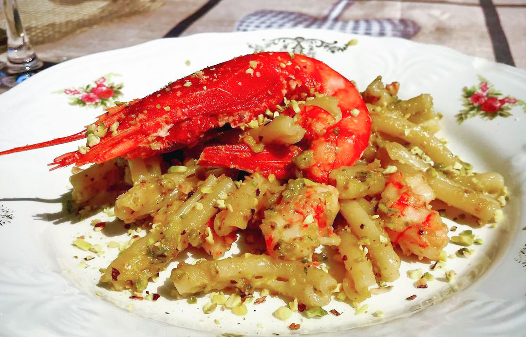 Pesto di pistacchi e gamberi